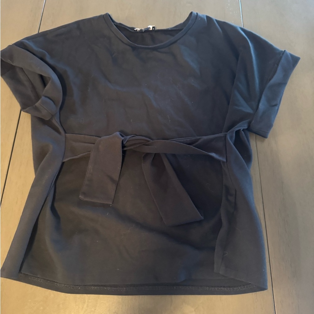 Express Black Women's Top with Tie Detail
